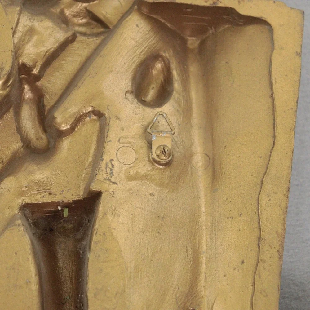 Vintage Syroco Decor Musical Wall Plaque 3D Relief Lute Lyre Sheet Music Gold